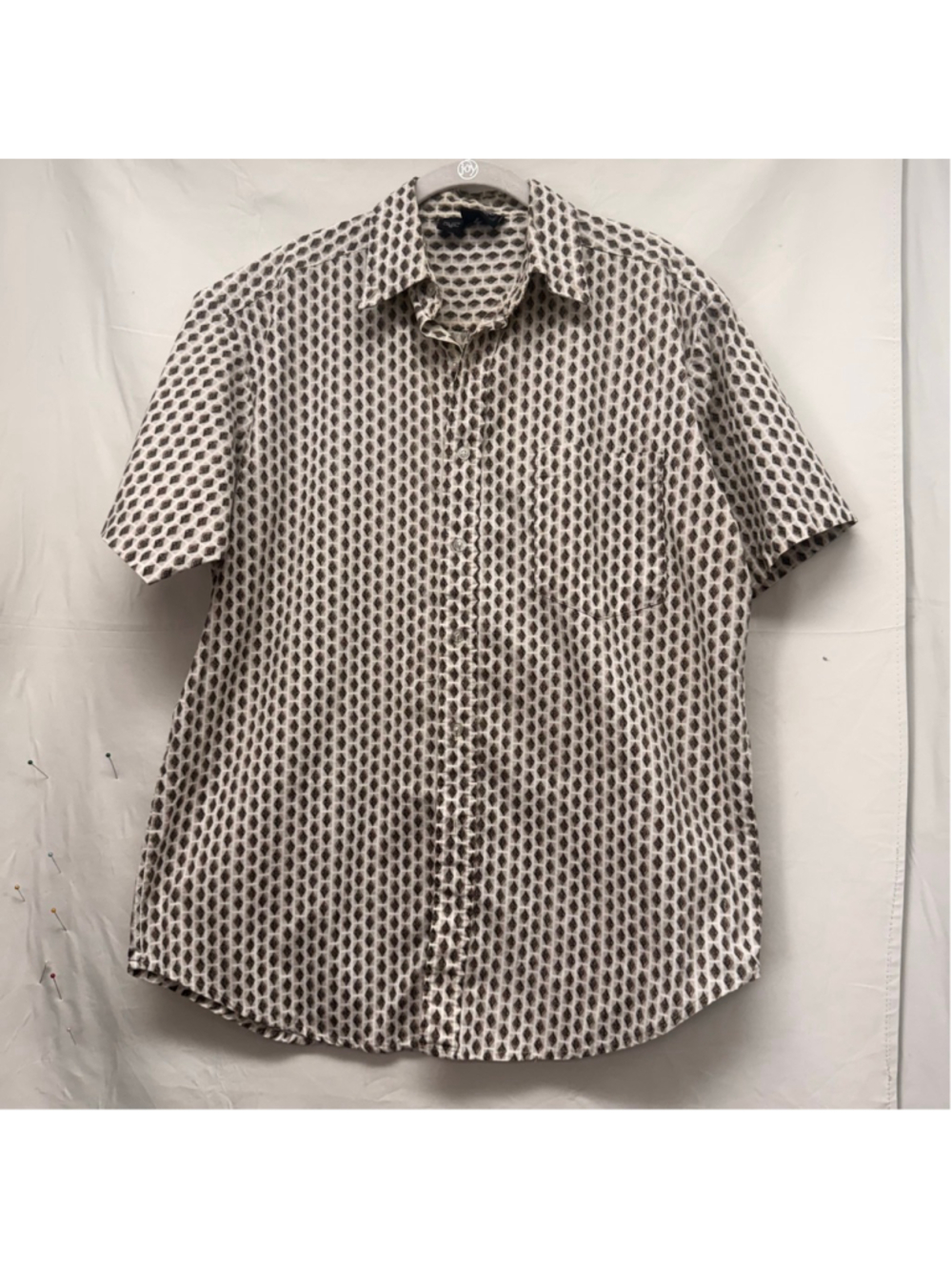 Men's Maui Trading Company Casual Button Down Shirt M White Brown